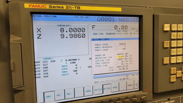 Nakamura-Tome SC-250, Machine ID: 9023